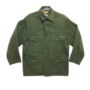 JC Penneys Mackinaw Jacket Mens Size Medium Green Cruiser Talon 1950s